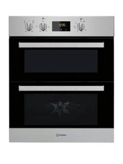 Indesit Aria Idu6340Ix Built-Under Double Electric Oven - Stainless Steel - Oven Only